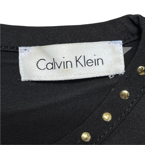 Calvin Klein Black Gold Stud Short Sleeve Mini Dress S - Picture 2 of 7